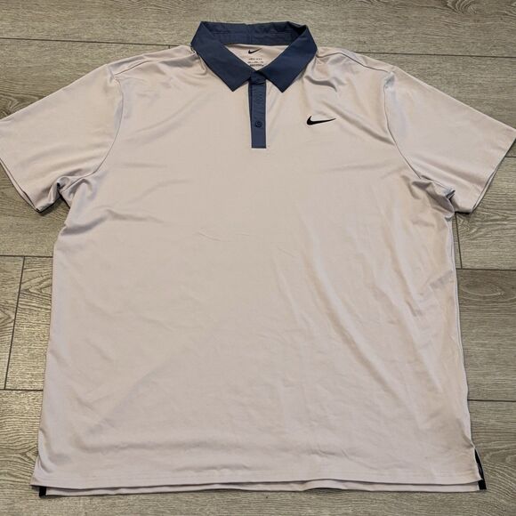 Nike Dri-FIT Tour Golf Polo Platinum Violet Mens XXL Athletic Preppy Casual New - Picture 1 of 5